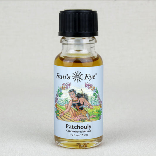 Sun's Eye Patchouli 1/2 fl oz oil bottle
