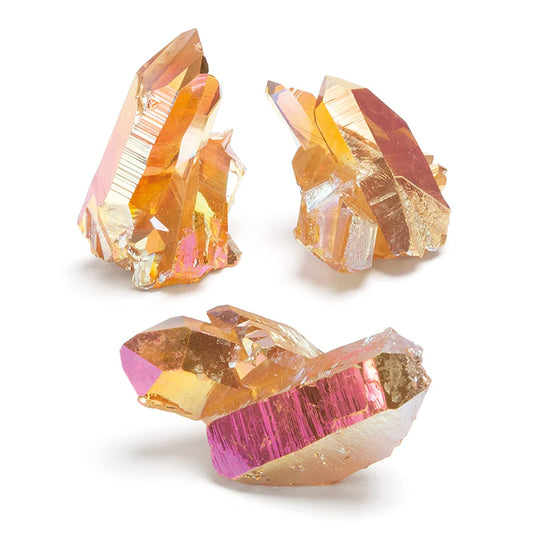 Sunset Aura Quartz Cluster with Display Card