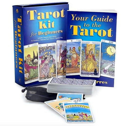 Tarot Kit for Beginners by Janet Berres – 168-page guidebook and 78-card deck featuring Lo Scarabeo's Universal Tarot, designed to introduce newcomers to tarot reading with clear explanations and practical spreads.
