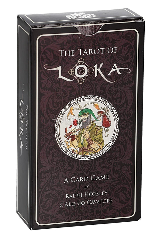 The Tarot of Loka by Ralph Horsley & Alessio Cavatore – 80-card deck inspired by medieval card games, featuring elemental suits and stunning design.
