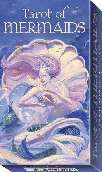 Tarot of Mermaids by Pietro Alligo & Mauro De Luca – enchanting tarot deck featuring mermaid-themed illustrations with a blend of classical symbolism and aquatic imagery.
