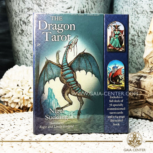 The Dragon Tarot by Nigel Suckling – 78-card deck featuring dragons and mythical creatures, with a 64-page illustrated guidebook.
