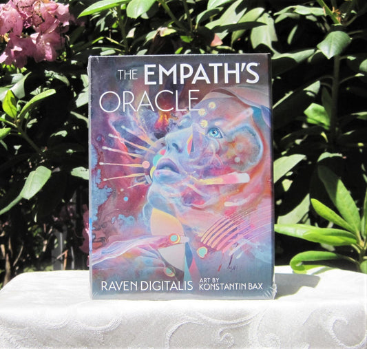 The Empath's Oracle by Raven Digitalis & Konstantin Bax – A 40-card deck and 224-page guidebook offering spiritual insights and emotional clarity for empaths, featuring hand-painted acrylic illustrations.
