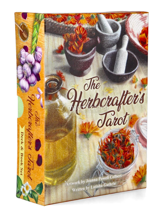 The Herbcrafter's Tarot by Latisha Guthrie & Joanna Powell Colbert – a 78-card deck and 124-page guidebook exploring the relationship between herbs and their use in medicine, creativity, ritual, and spiritual guidance, honoring traditional crafts and skills associated with plants.
