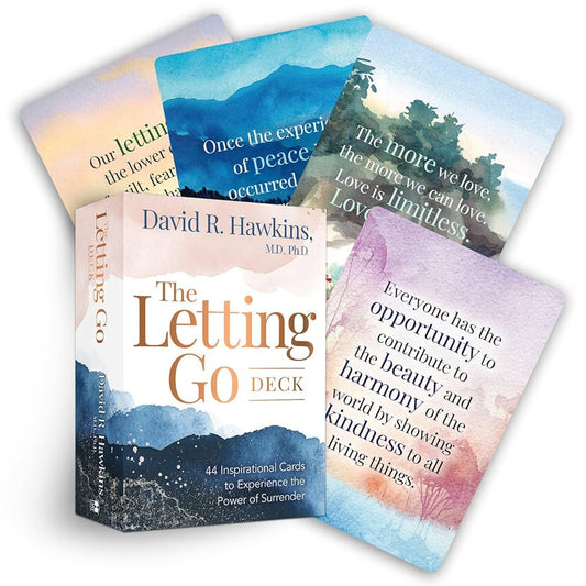 The Letting Go Deck by Dr. David R. Hawkins – a 52-card deck guiding release of emotional blocks and spiritual growth.
