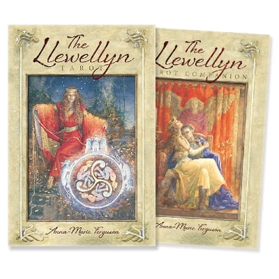 The Llewellyn Tarot by Anna-Marie Ferguson – a 78-card deck featuring watercolor illustrations inspired by Welsh mythology, accompanied by a 288-page guidebook.
