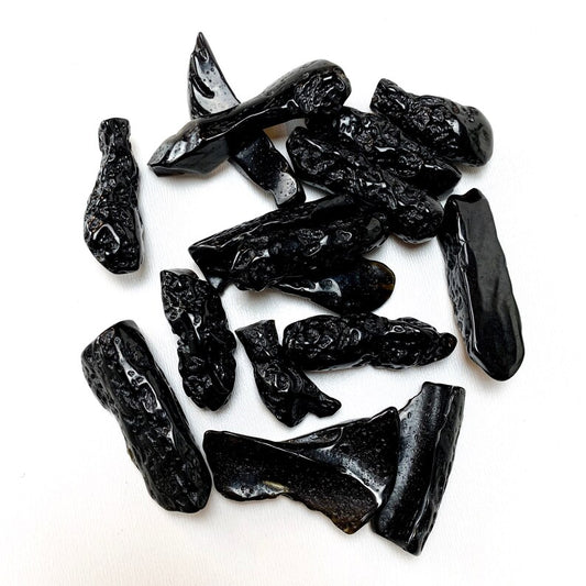 Tibetan Tektite Polished Specimens at Namaste Bookshop near Union Square, NYC
