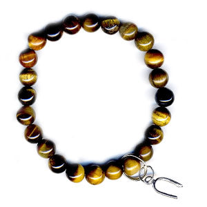 Tiger's Eye with Horseshoe Charm Bracelet - Art Of Luck