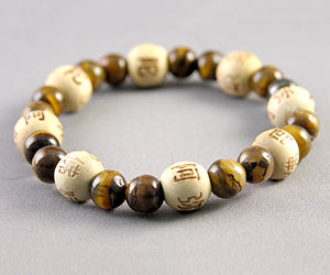 Tiger's Eye Protection Balance 8MM With White Karma Beads Bracelets - Lucky Karma Beads