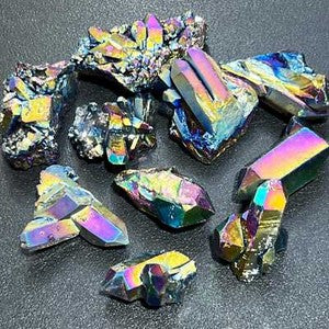 Titanium Aura Quartz Cluster
