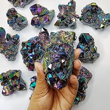 Titanium Aura Quartz Cluster