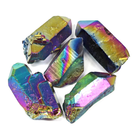 Titanium Aura Quartz Cluster Point