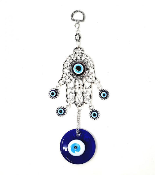 Hamsa Hand Evil Eye Wall Hanging 8"H, 2.5"W