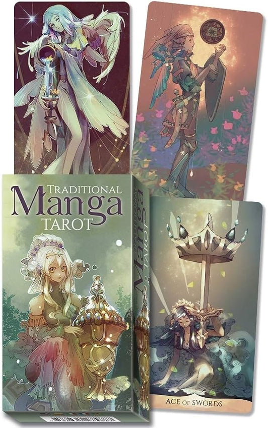 Traditional Manga Tarot Deck – Japanese manga style tarot cards for spiritual readings and self-discovery.
