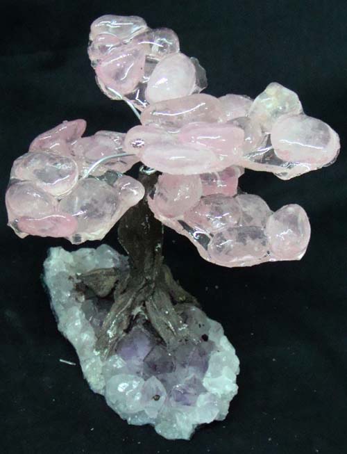 Rose Quartz With Amethyst Base Crystal Gem Tree