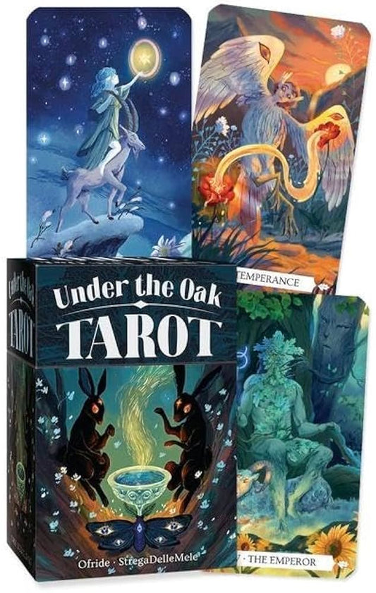 Under the Oak Tarot Deck by Ofride – a 78-card narrative deck following Anima’s mythic journey through a magical island beneath an ancient oak.
