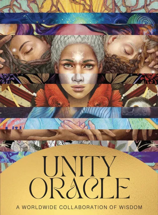 Unity Oracle by 95 artists and authors – 50 vibrant cards of collective wisdom for unity, hope, and global inspiration.
