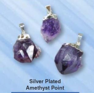 Amethyst Point Silver Plated Pendant