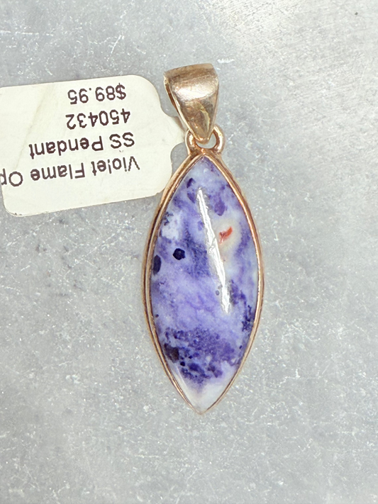 Violet Flame Opal Eye Sterling Silver Pendant – mystical crystal jewelry for spiritual awakening and emotional healing.