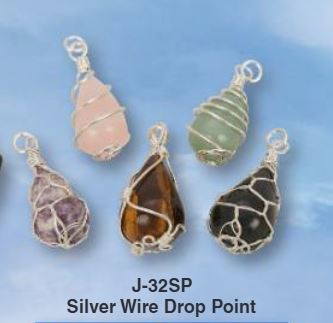 Drop Shape Silver Plated Wire Wrapped Pendant