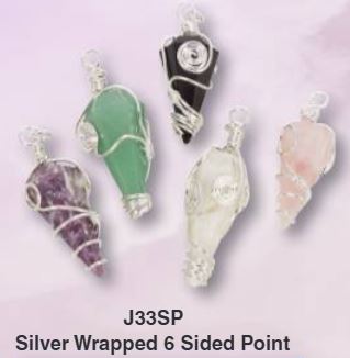 Pendulum Shape Silver Plated Wire Wrapped Pendant