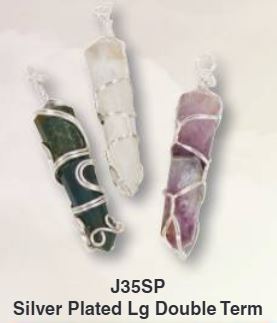 Gemstone D/T Faceted Large Wire Wrappped Point Pendant