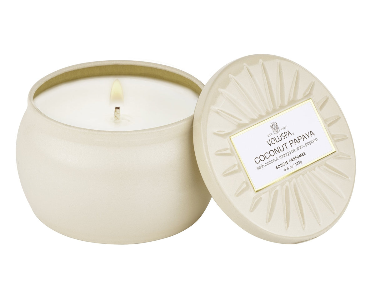 Voluspa Coconut Papaya Mini Tin Candle 4.5 oz