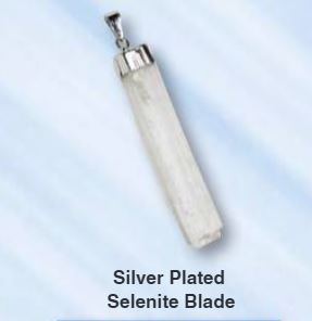 Selenite Natural Blade Silver Plated Pendants