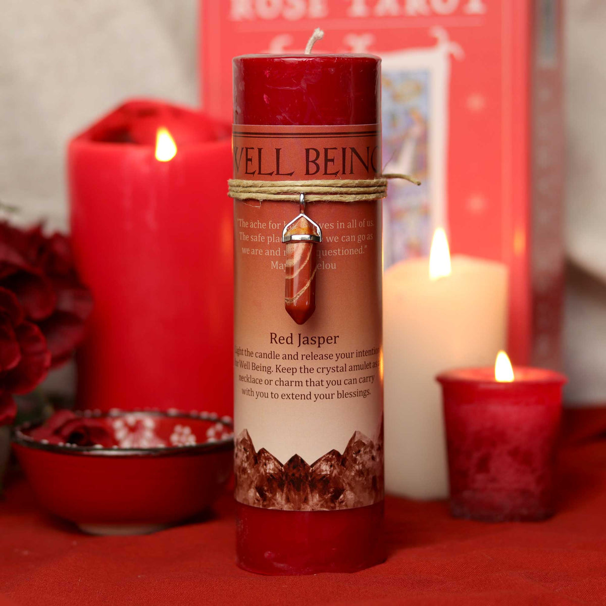 Well Being Red Jasper Scented Candle at Namaste Bookshop near Union Square, NYC