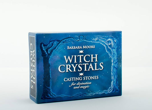 "Witch Crystals by Barbara Moore – a magical crystal kit and guidebook designed to empower modern witchcraft and intention setting."
