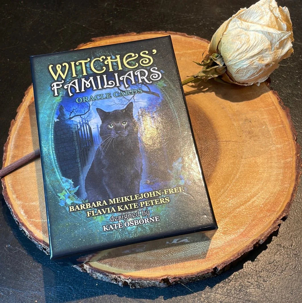 Witches’ Familiar Oracle Cards by Barbara Meiklejohn-Free – a mystical deck featuring animal guides and magical allies for witches.

