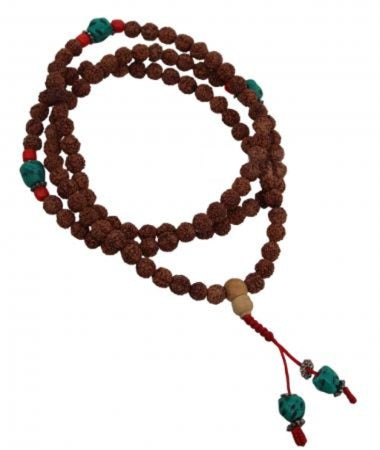Rudraksha & Imitation Turquoise 108 Bead Japa Mala