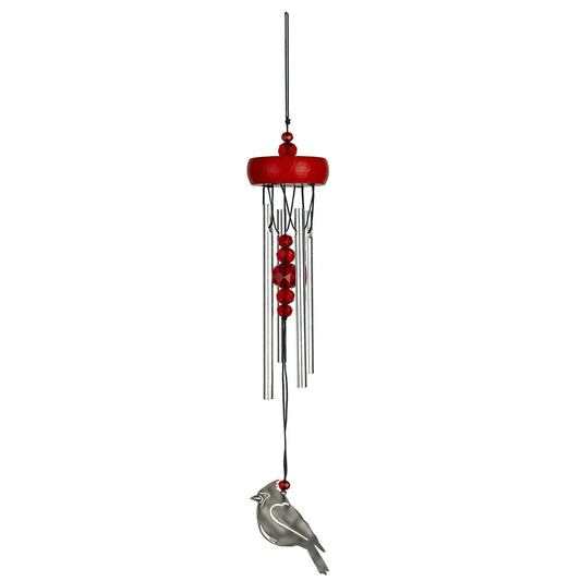Woodstock Chimes Cardinal Fantasy Wind Chimes – vibrant red cardinal design chime symbolizing love, hope, and spiritual connection.
