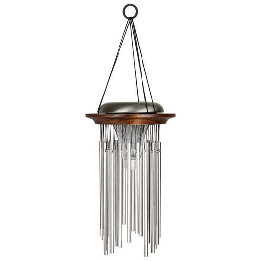 Woodstock Chimes Solar Illumination Chimes – elegant wind chimes with solar-powered lights for a magical outdoor ambiance.
