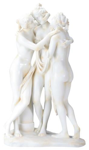 Three Graces Resin Statue Marble Finished 10x17.25 Inch
