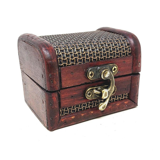 Antique Wooden Chest Storage Box Rosewood Color - Design A