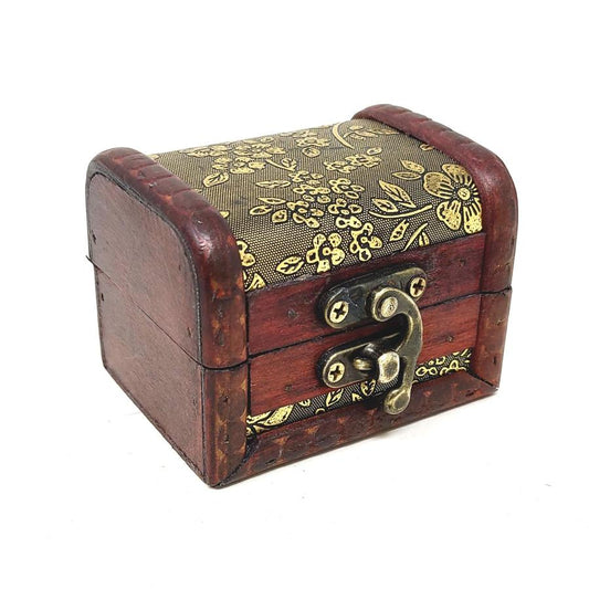 Antique Wooden Chest Storage Box Rosewood Color - Design D