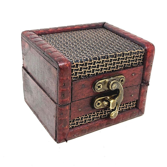 Antique Wooden Chest Storage Box Rosewood Color - Design F